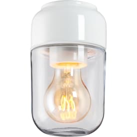 Tak- og vegglampe Ohm 100/170, E27, hvit/klar, IP44