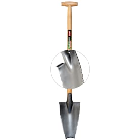 Polert trerotspade med 85 cm trehåndtak