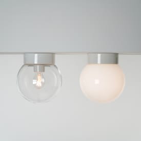 Tak- og vegglampe Glob 150 rett, E27, hvit/klar, IP54