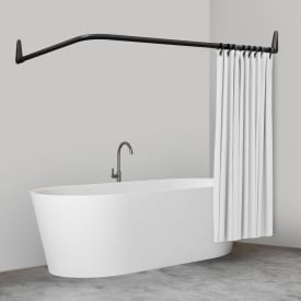 Van Der P Erica2000 dusjforhengstang, 70x160 cm, svart
