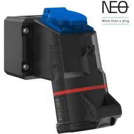 CEE Kombivægudtag NEO 16A 5P, 6H, 400V, m/Schuko udtag, fjederkl.