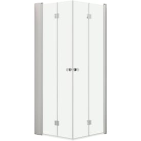 Dansani Match dusjhjørne, modell B+B+Tower hylle, 77x77 cm, klart glass, satin