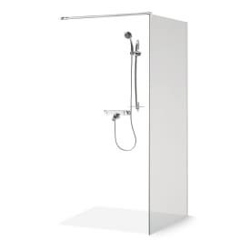 Brasta Dija dusjvegg, 90 cm, klart glass, krom profil