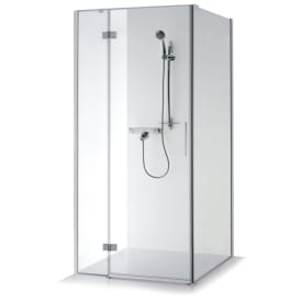 Brasta Nina Plus brusehjørne, 90x90x200 cm, klart glas, krom profil