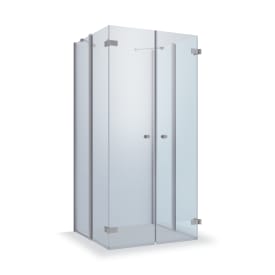 Brasta Prisma 6 brusehjørne, 87,5x87,5 cm, klart glas, krom profil