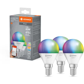 Ledvance Smart+ Wifi E14 klotlampa, färgändring + justerbar vit, 4,9W, 3 st