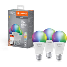 Ledvance Smart+ Wifi E27 standardpære, 2700K-6500K, 9,5W, 3-pak
