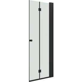 Dansani Match duschdörr, modell B+Tower rack, 77 cm, klart glas, svart profil