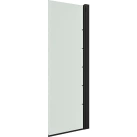 Dansani Match brusevæg med Tower badeværelseshylde, 97 cm, klart glas, sort profil