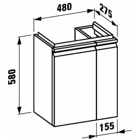 Laufen Pro-S Underskab 48X28cm højrehængslet, Hvid (*STKL*)