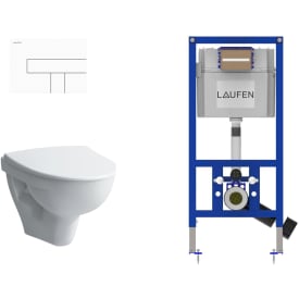 Laufen Pro-N vegghengt toalettpakke, hvit/hvit