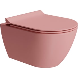 GSI Pura væghængt toilet, uden skyllekant, rengøringsvenlig, mat rosa