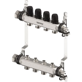 Uponor Vario S 1" värmekretsfördelare, 4 kretsar