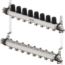 Uponor Vario S 1" värmekretsfördelare, 8 kretsar
