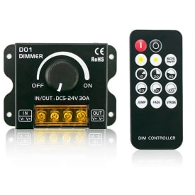 Lysdæmper - Manuel + Remote - 5V/12V/24V - 30A