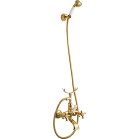 Lavabo Retro badekararmatur med dusjsett, messing