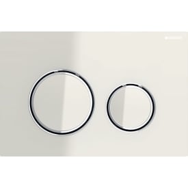 Geberit Sigma 50 Round betjeningsplate, beige glass/krom
