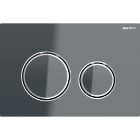 Geberit Sigma 50 Round betjeningsplate, grått glass/krom