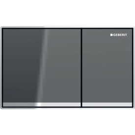 Geberit Omega 60 Square betjeningsplate, grått glass