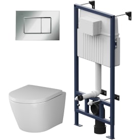 AM.PM Flash væghængt toiletpakke, hvid/krom
