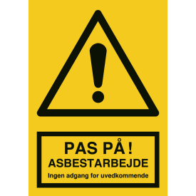 Ox-On advarselsskilt - Pas på! Asbestarbejde