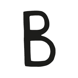 Beslagsboden Smedbo husbokstav, B, svart