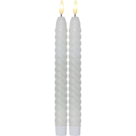 Star Trading Flamme Swirl LED kronelys, batteri, hvid