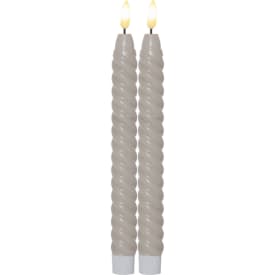 Star Trading Flamme Swirl LED kronelys, batteri, beige