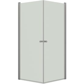 Dansani Match hörndusch, modell A+A, 77x77 cm, klart glas, satin profil