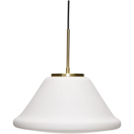 Hübsch Muse pendel, triangulær, opalglas/messing, Ø40cm hvid