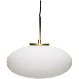 Hübsch Serene pendel ellipse, opalglas/messing, Ø40cm hvid