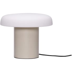 Hübsch Ateliers bordlampe, svampeform 20cm høj, sand/hvid