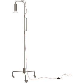 Hübsch Ido gulvlampe, med hjul. Brun
