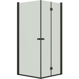 Dansani Match dusjhjørne, modell A+B, 87x87 cm, klart glass, svart profil