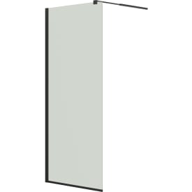 Dansani Match dusjvegg, modell D+teleskopstang, 67 cm, klart glass, svart profil