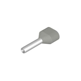 100 st Genomföring Isolerad dubbel 0,75 mm² grå H 0,75/15D (100) (D)