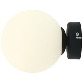 Aldex Ball væglampe, metal og glas, str. S, sort