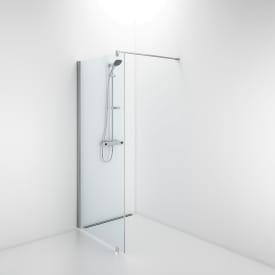 Contura Shower Space dusjvegg, 89 cm, klart glass, aluminiumsprofil