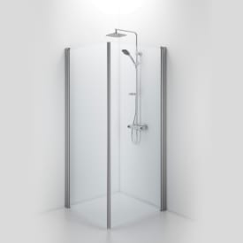 Contura Shower Space dusjvegg, 79x79 cm, klart glass, aluminiumsprofil
