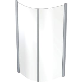 Contura Shower Space dusjvegg, 89x89 cm, klart glass, aluminiumsprofil