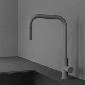 Scandtap Accent Square kjøkkenarmatur, uttrekkbar tut, matt grå
