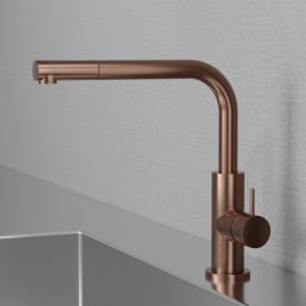 Scandtap Accent 90 kjøkkenarmatur, uttrekkbar tut, børstet kobber