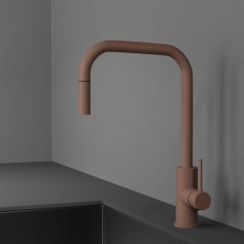 Scandtap Accent Square D kjøkkenarmatur, uttrekkbar tut, matt grå