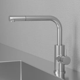 Scandtap Accent 90 D kjøkkenarmatur, uttrekkbar tut, børstet stål