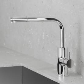 Scandtap Accent 90 D kjøkkenarmatur, uttrekkbar tut, polert stål