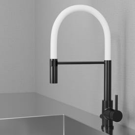Scandtap Steel Pro kjøkkenbatteri, med avstengning, shadow