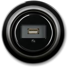 ABB Decento USB-A stikkontakt, sort