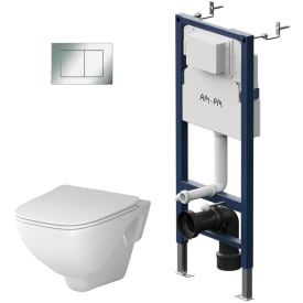 AM.PM X-Joy vägghängt toalettpaket, utan spolkant, vit/krom