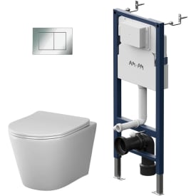 AM.PM Spike toiletpakke, uden skyllekant, hvid/krom