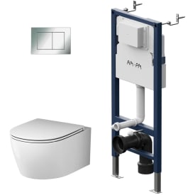 AM.PM X-Joy S toiletpakke, uden skyllekant, hvid/krom